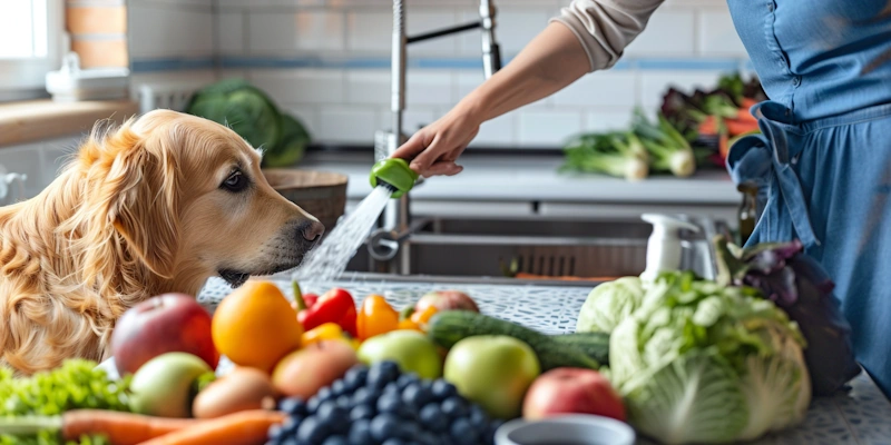 Natural foods and fruits for dogs