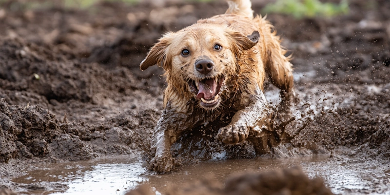 Leptospirosis in Dogs: Playing in muddy area