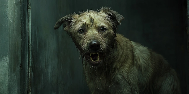 an illustration of a dog suffering from Rabies