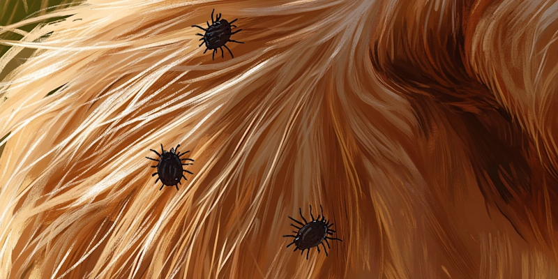 Lyme Disease in Dogs: Close-up of Ticks