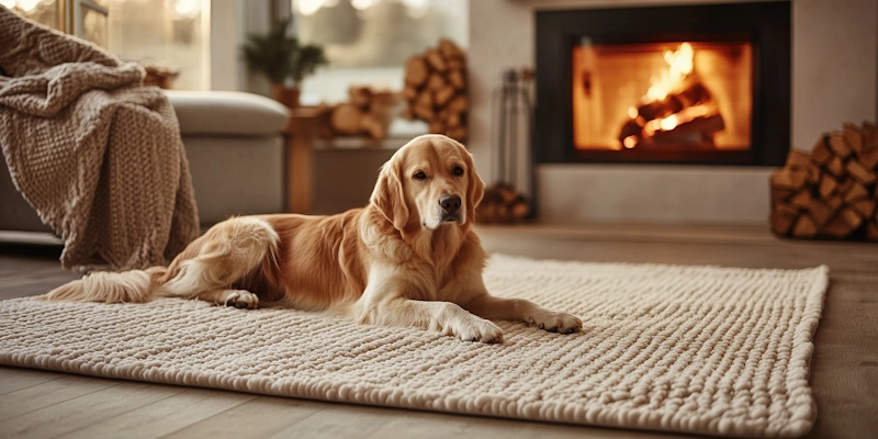 Preparing your home for winter with a dog_non-slippery-rug